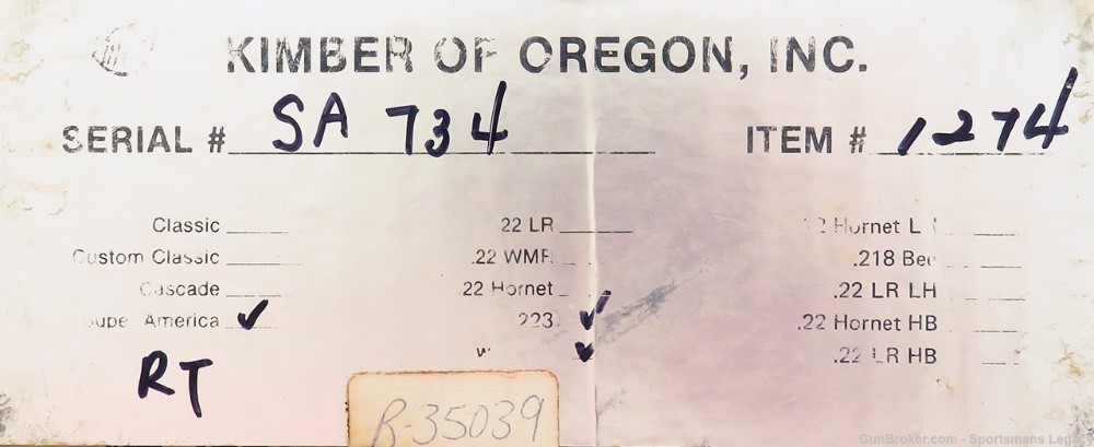 Kimber of Oregon 84 SuperAmerica .223 Rem, quarter rib, box, 95%, layaway-img-10