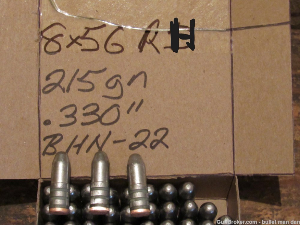 8x56 Rimmed Hungarian bullets 215 gn .330" diameter. for Styre rifles-img-0