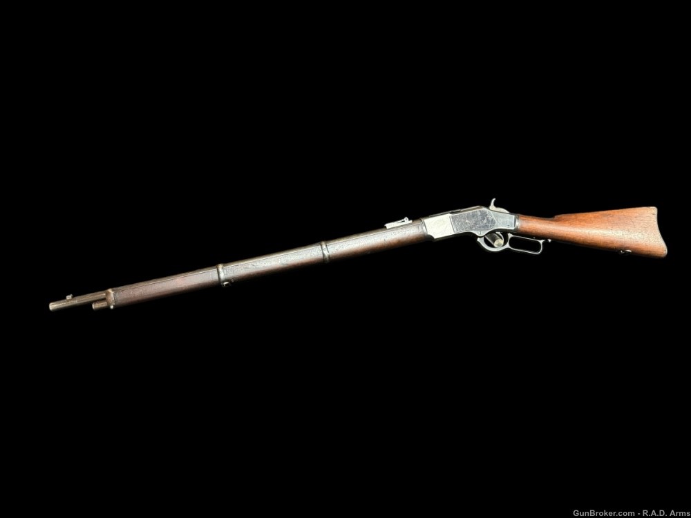 OUTSTANDING Winchester 1873 MUSKET 44 Cal Government Contract Rifle Antique-img-1
