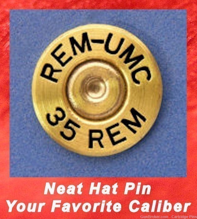 Remington REM-UMC 35 REM  Cartridge Hat Pin  Tie Tac  Ammo Bullet-img-0