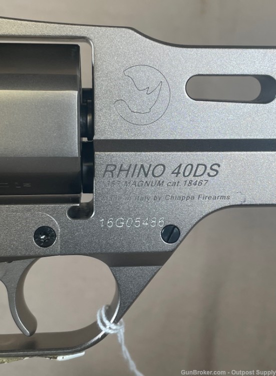 Chiappa Rhino 40DS Nickel .357 Magnum SAO 4" Revolver-img-3