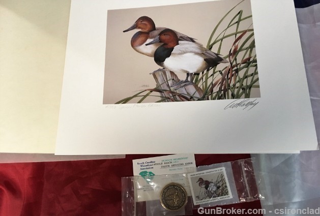 S.C. Waterfowl Association Stamp & Print Middleton Pond Canvasbacks -img-5