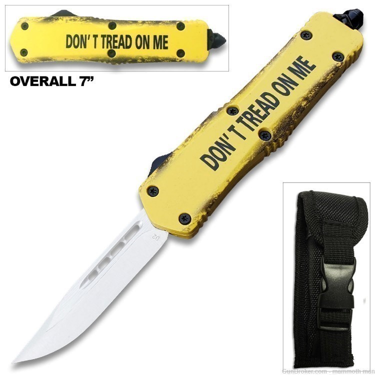 Dont Tread on Me! OTF tactical knife D2 blade-img-0