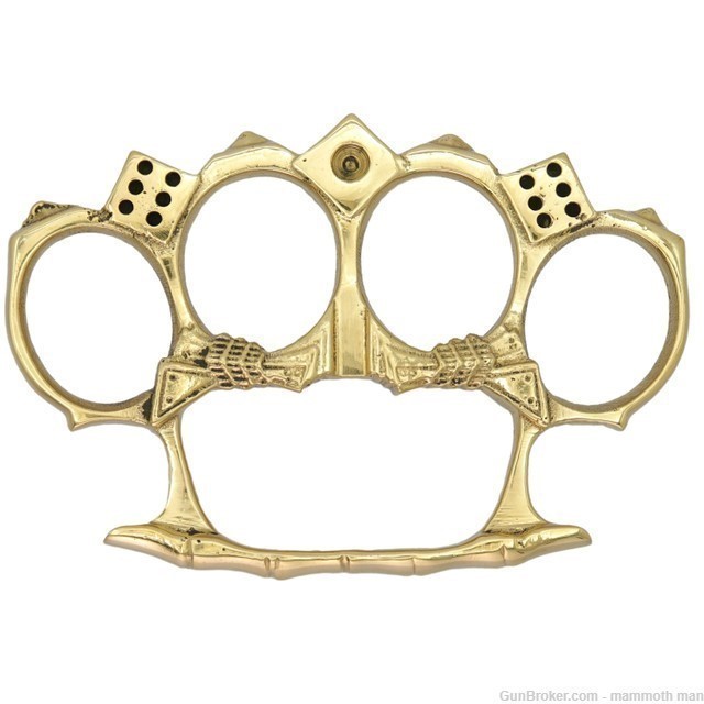 100% Solid Brass knuckles Old school style Made in USA Lucky Dice-img-0