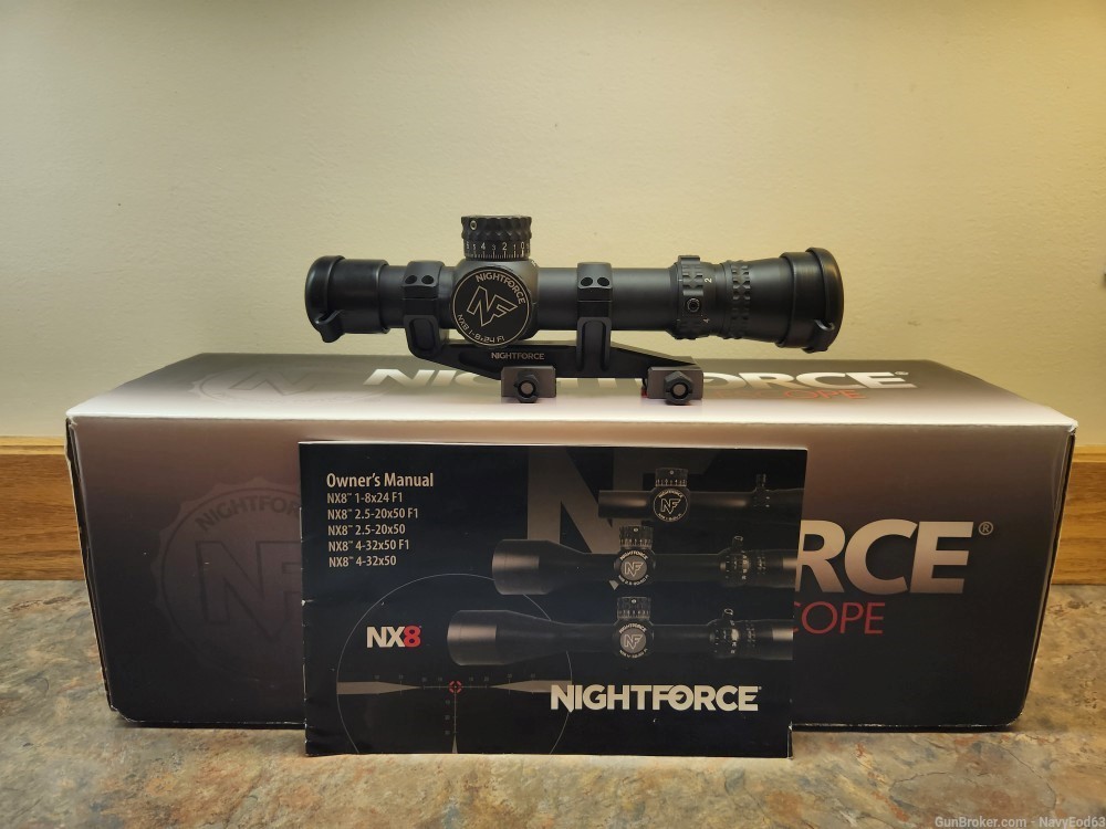 Nightforce NX8 1-8x24 F1 With Nightforce Mount-img-0