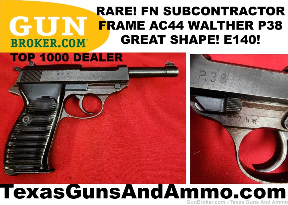 RARE! FN SUBCONTRACT FRAME AC44 P38 GERMAN WALTHER WW2 GREAT SHAPE!-img-2