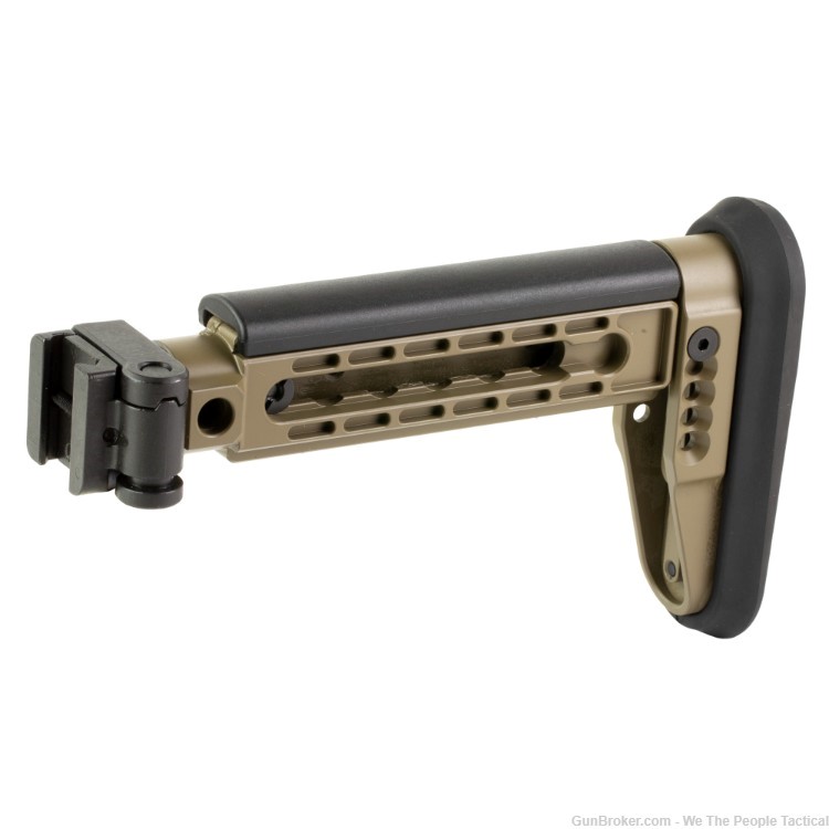 Midwest Industries Alpha Side Folding Stock Fits Rear Picatinny Rails FDE -img-0