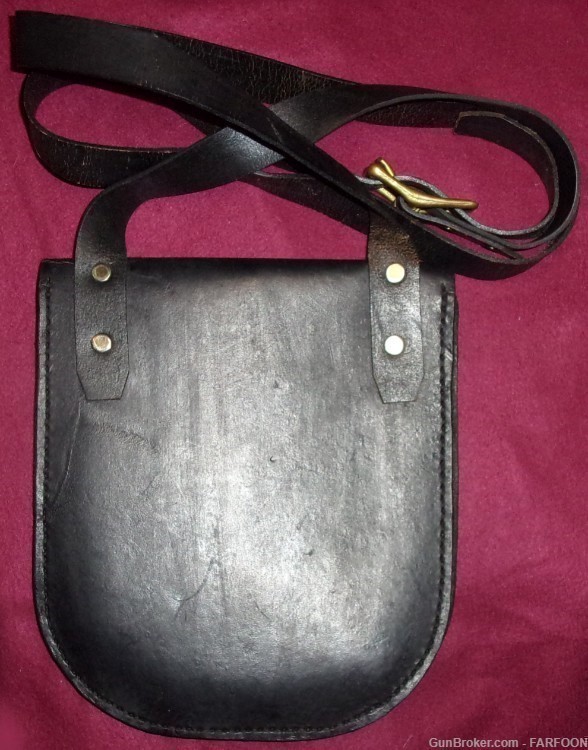 HEAVEY LEATHER POSSIBLES BAG (9"X7.5") & 60" STRAP -img-1