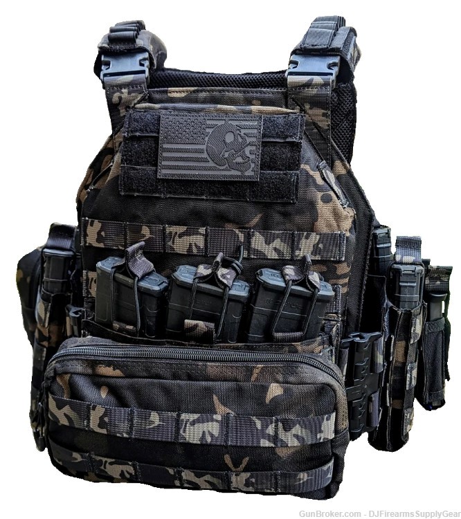  1000D Nylon Quick Release 10x12 Molle Plate Carrier w Pouches -img-0