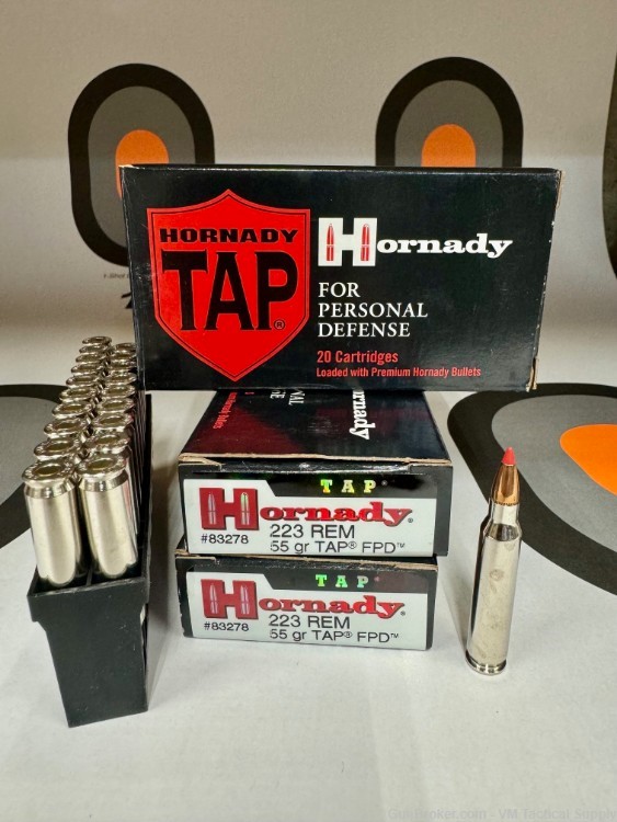 HORNADY 223 REM 75 gr TAP FPD HP #80268 60RDS For Personal Defense RARE-img-0