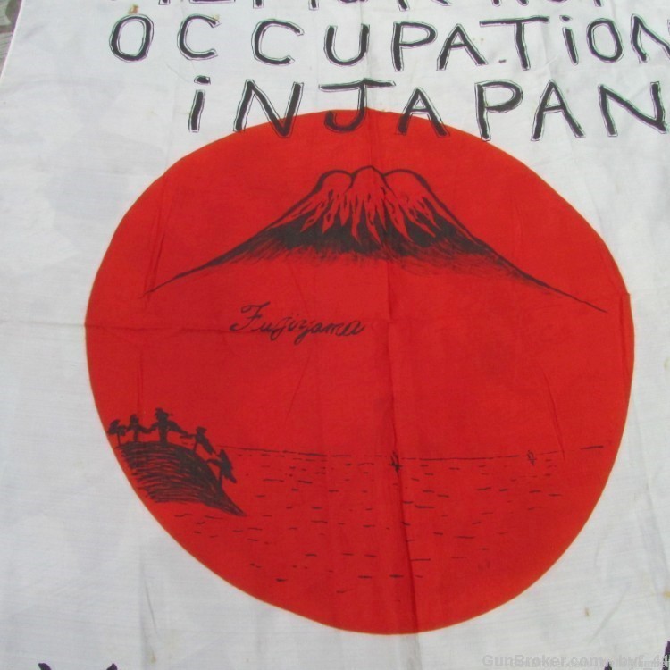 JAPANESE WWII ORIGINAL MEATBALL FLAG SOLDIERS ART WORK MEMORY OF JAPAN-img-5