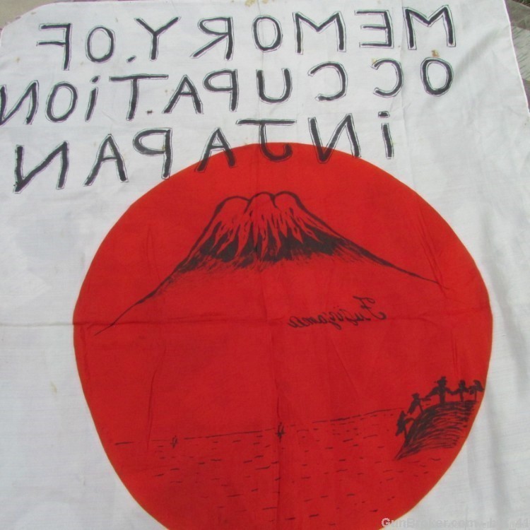 JAPANESE WWII ORIGINAL MEATBALL FLAG SOLDIERS ART WORK MEMORY OF JAPAN-img-14