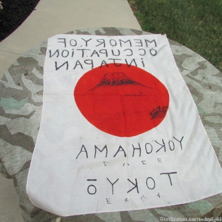 JAPANESE WWII ORIGINAL MEATBALL FLAG SOLDIERS ART WORK MEMORY OF JAPAN-img-13