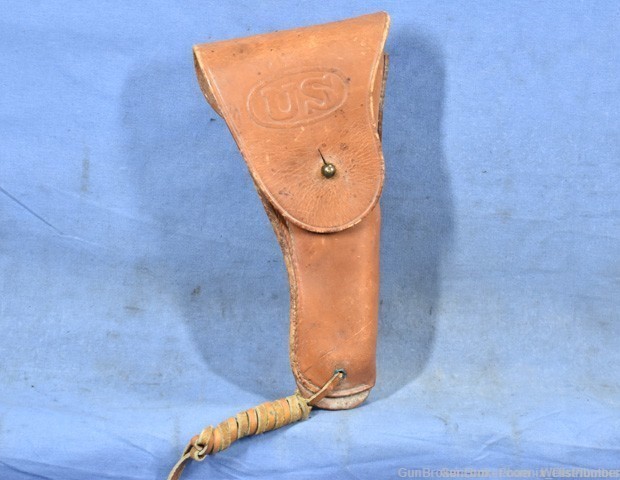 US WWII 1911 GOVERNMENT MODEL 45ACP BROWN LEATHER HOLSTER TEXTAN MFG-img-0