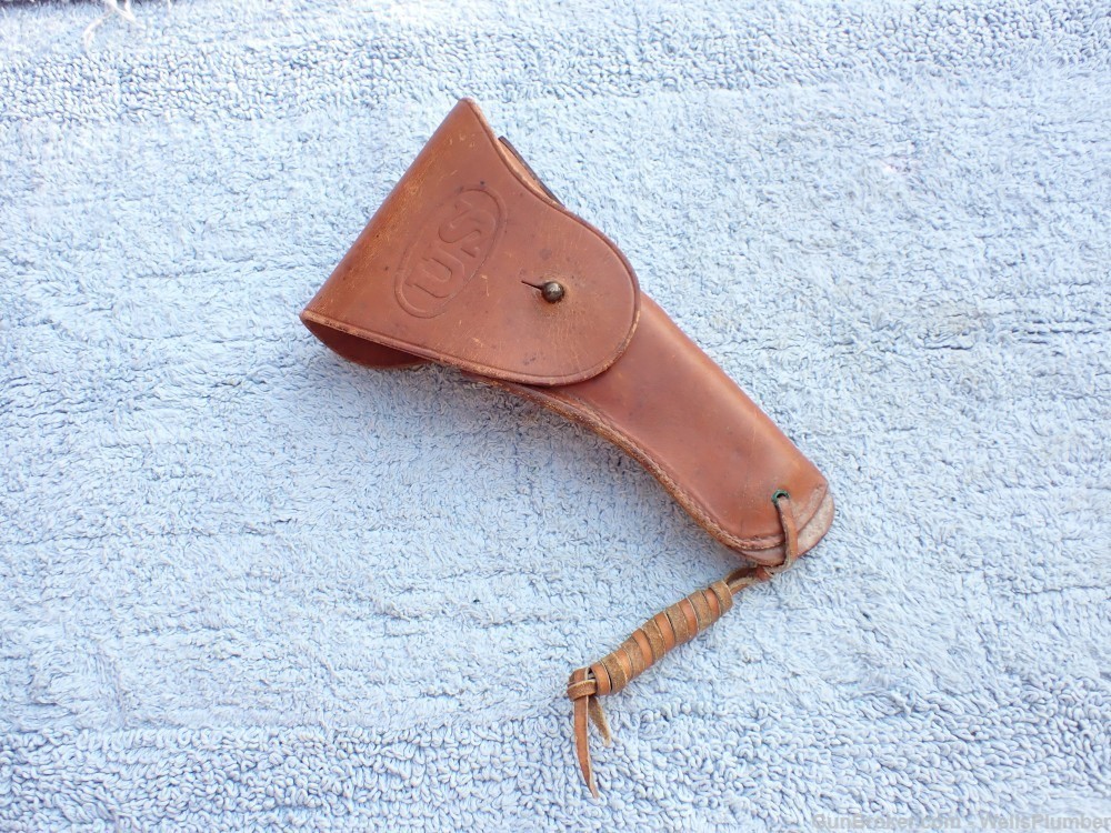 US WWII 1911 GOVERNMENT MODEL 45ACP BROWN LEATHER HOLSTER TEXTAN MFG-img-5