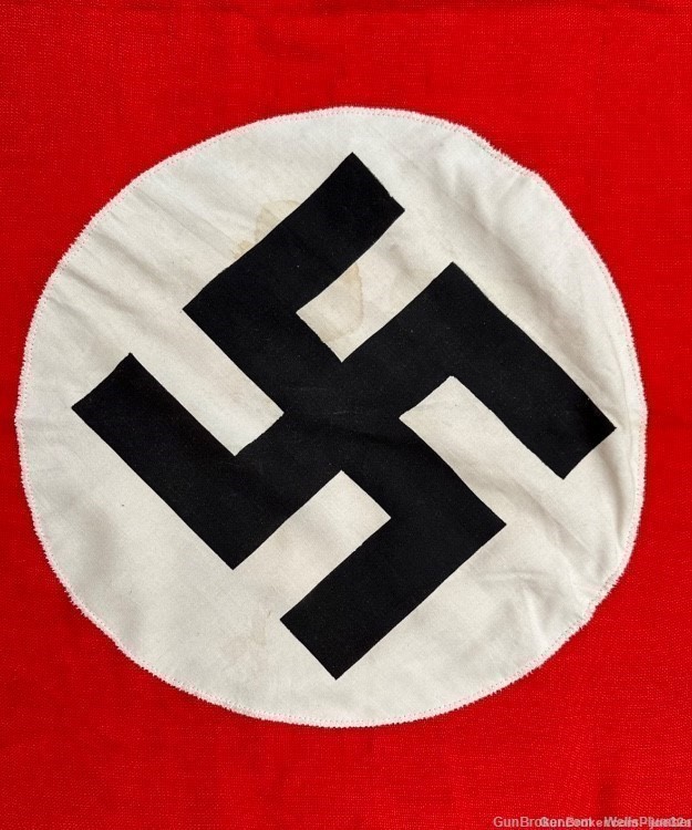 GERMAN WWII NSDAP SA POLITICAL PODIUM BANNER WITH FRINGE & CLIPS PRE-1945-img-4