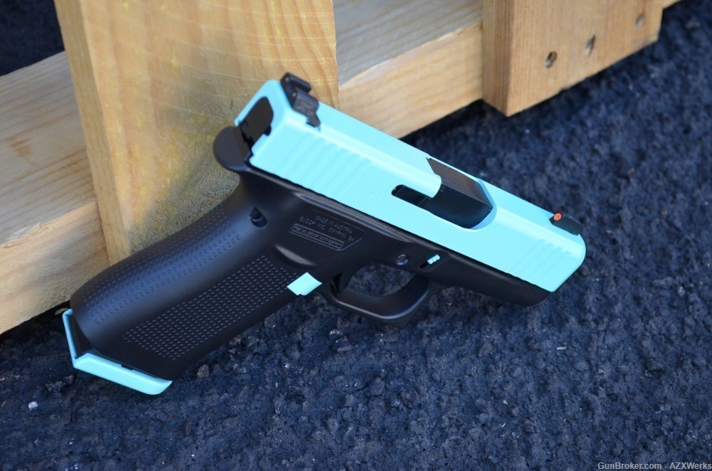 Glock 43X 9mm X-Werks Robbins Tiffany Blue G43X 43 Trijicon HD NS-img-4