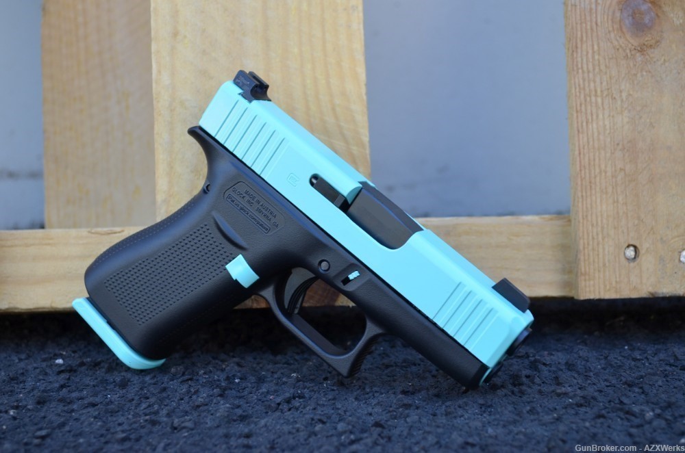 Glock 43X 9mm X-Werks Robbins Tiffany Blue G43X 43 Trijicon HD NS-img-3