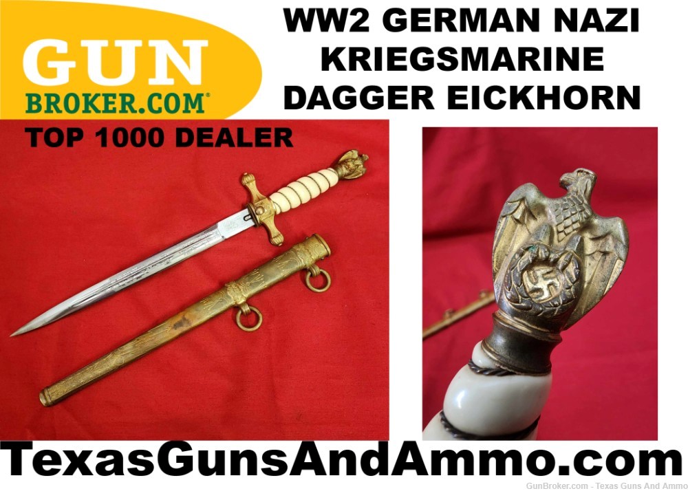 WW2 GERMAN EICKHORN NAVY DAGGER NSDAP KRIEGSMARINE NICE SHAPE!-img-2