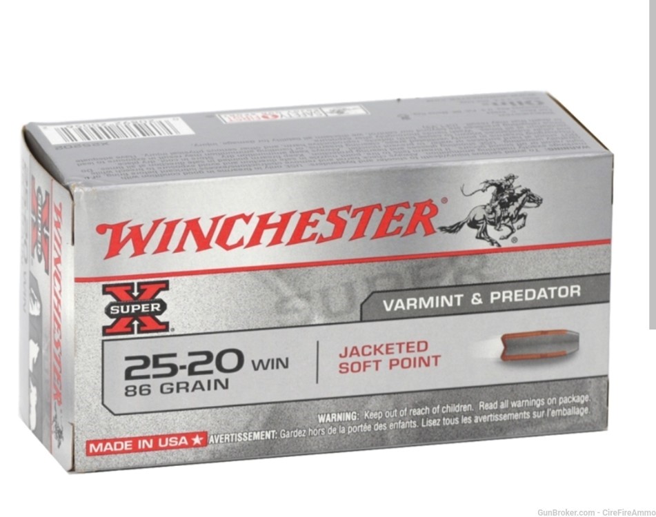 Winchester 25-20 Win 86 Grain Soft Point 50 Rd no cc fee-img-0