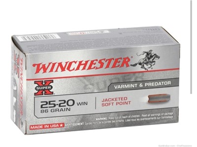 Winchester 25-20 Win 86 Grain Soft Point 50 Rd no cc fee