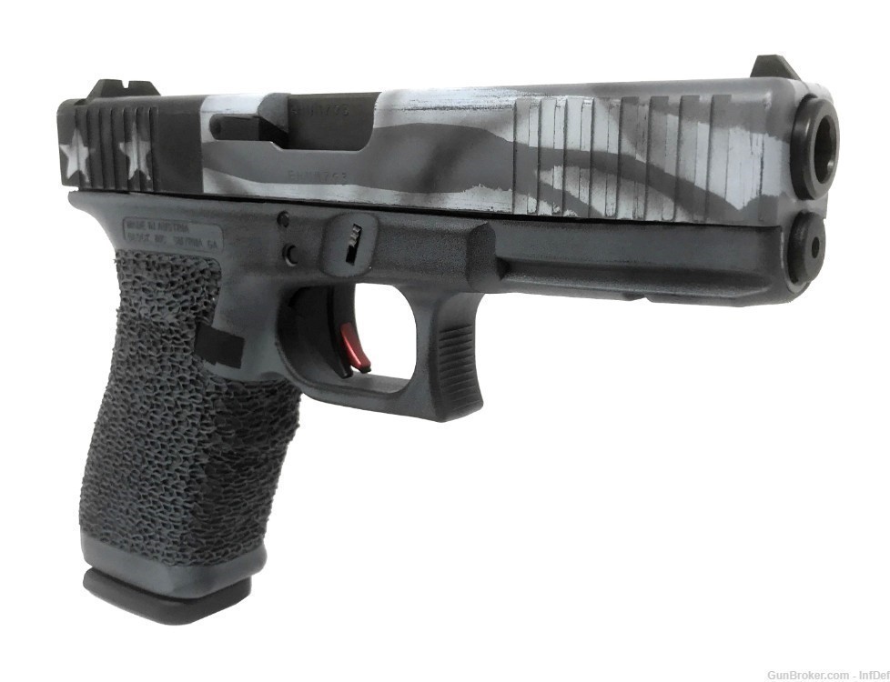 Glock 20 Gen4 10mm  4.61" Barrel One Of a Kind USA Flag Semi Auto Pistol-img-7