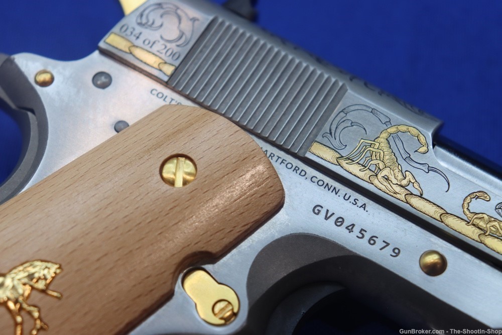 Colt Untamed Series ALACRAN 1911 Pistol GOLD ENGRAVED 38 Super 1 of 200 New-img-31