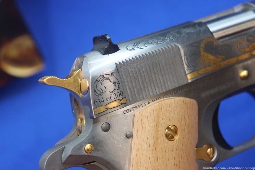 Colt Untamed Series ALACRAN 1911 Pistol GOLD ENGRAVED 38 Super 1 of 200 New-img-17