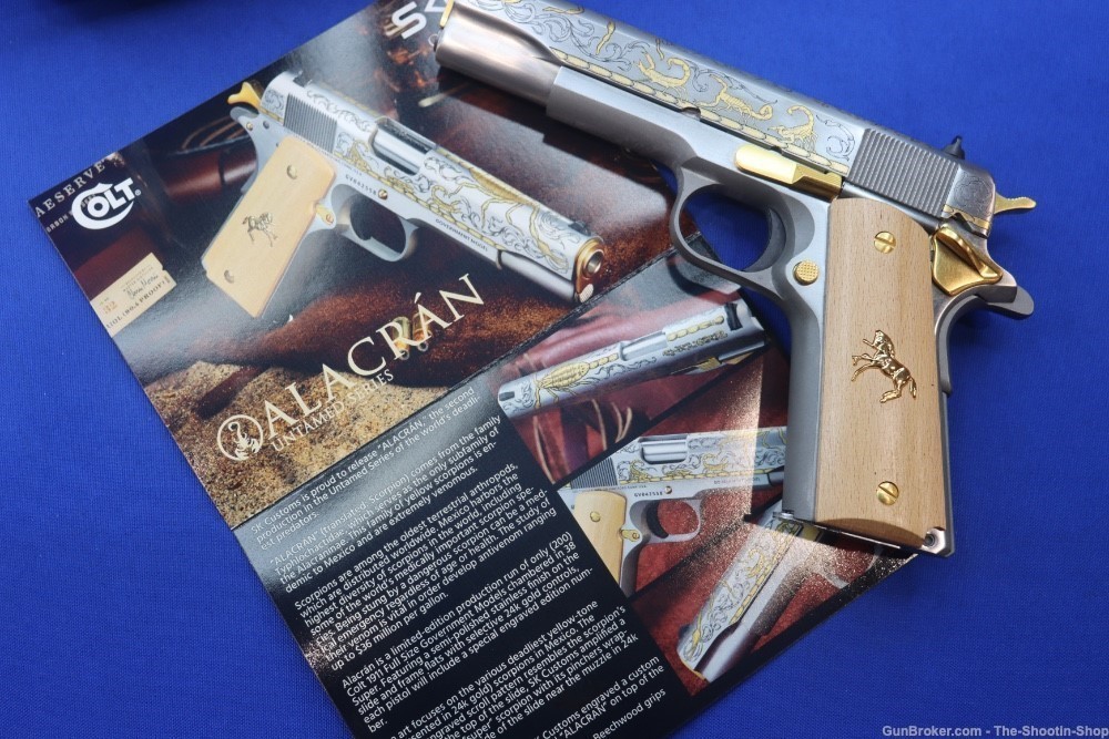 Colt Untamed Series ALACRAN 1911 Pistol GOLD ENGRAVED 38 Super 1 of 200 New-img-36