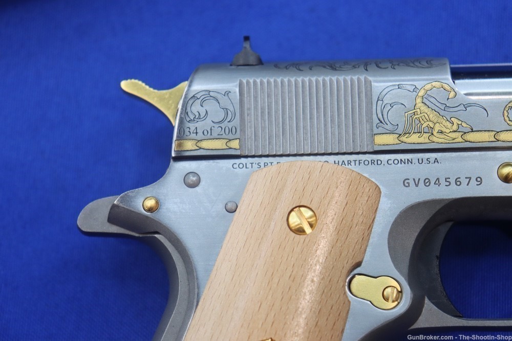 Colt Untamed Series ALACRAN 1911 Pistol GOLD ENGRAVED 38 Super 1 of 200 New-img-14