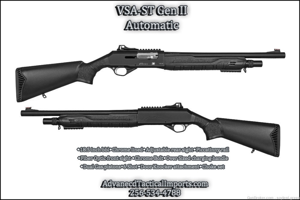 New VSA-ST G2 12GA Auto Tactical HD Shotgun 18.5" bbl 6shot w/ rail WE SHIP-img-0
