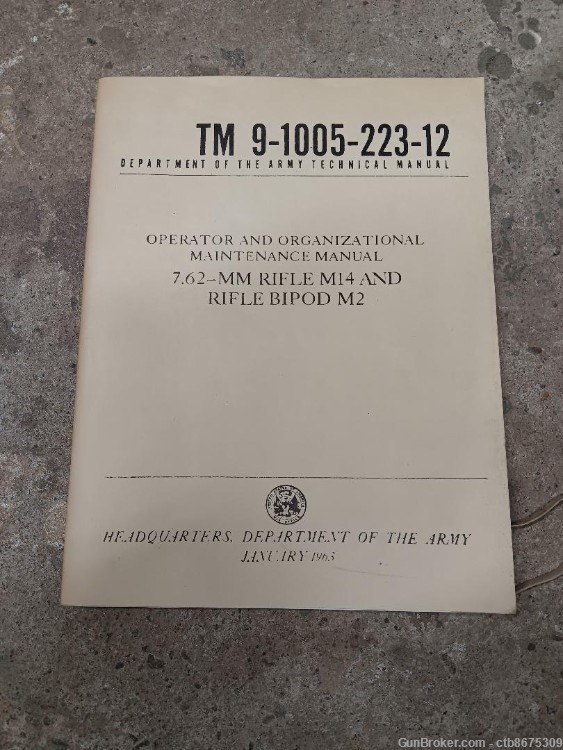 M14 Operator and Organizational Maintenance Manual 1963 U.S. Army-img-0