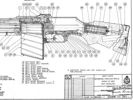 Browning BAR 1918-A2 Drawings Patents Blueprints!-img-1