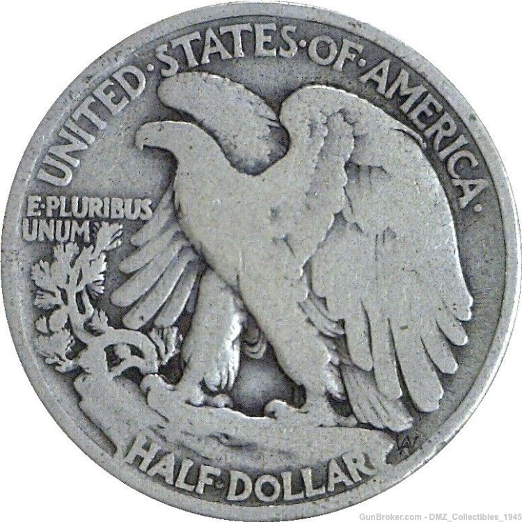 WWI WW1 Walking Liberty 50-cent Silver Coin-img-1