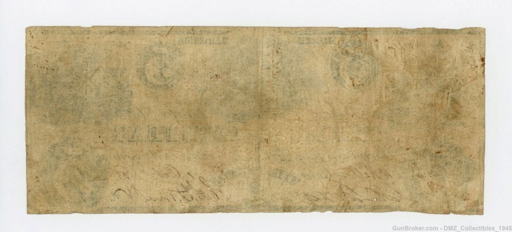 1850s $5 North Carolina Bank Note Currency Money-img-1