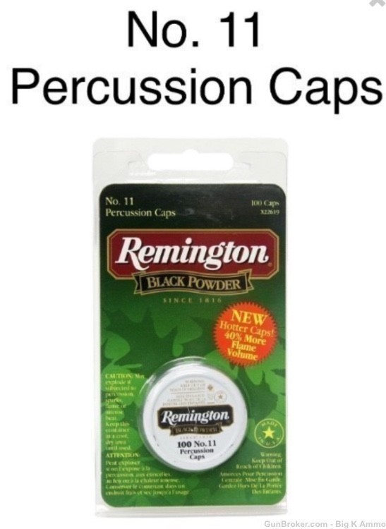 Remington no. 11 Percussion Caps #11 (100 Count) black powder muzzleloading-img-0