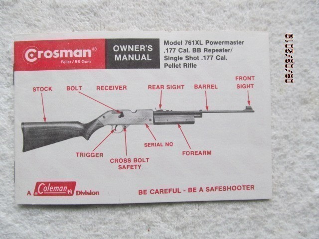 Crosman 761 XL PowerMaster Owner's Manual-img-0