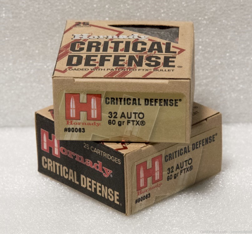 HORNADY Critical Defense .32 ACP 60gr 90063 25 round boxes-img-1