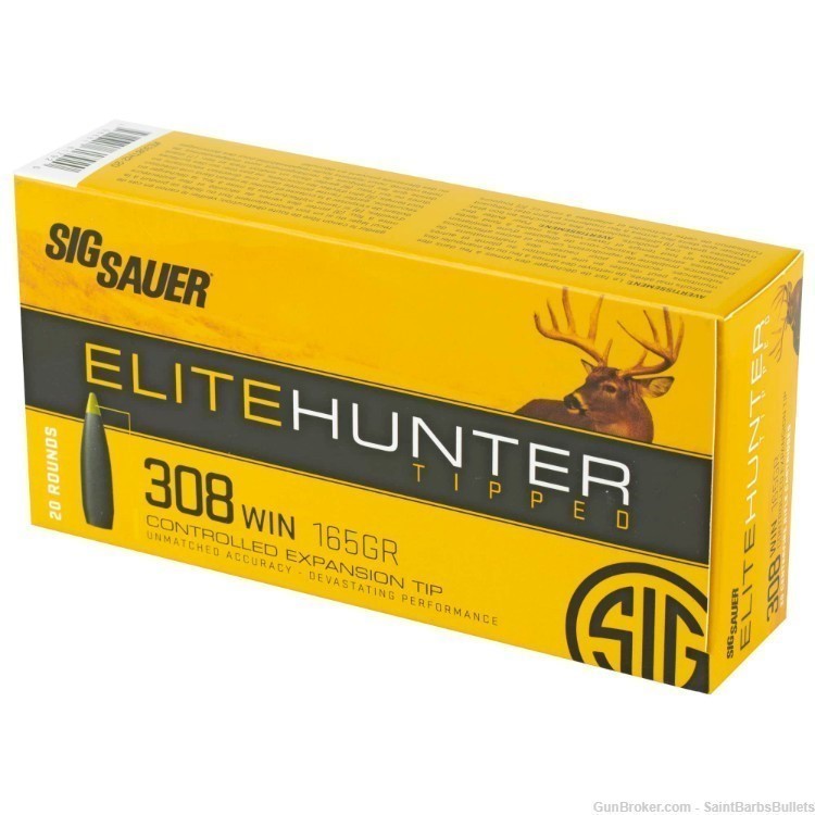 Sig Sauer Elite Hunter 308 Winchester 165gr Controlled Expansion Tip-img-1