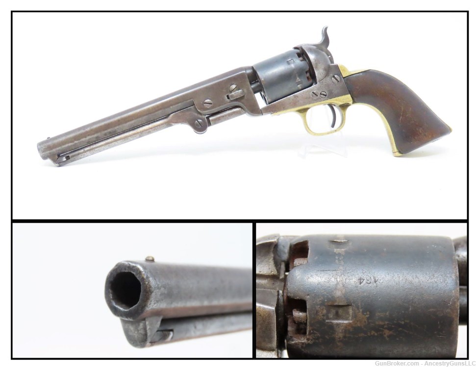 1867 Antique COLT Model 1851 NAVY .36 Caliber PERCUSSION Revolver Hickok-img-0