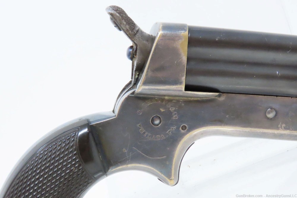 1860s Antique Christian SHARPS PEPPERBOX Pistol .22 Rimfire Philadelphia PA-img-16