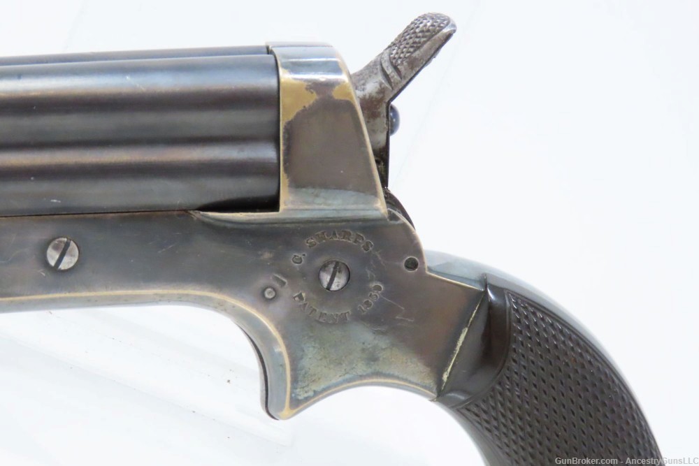 1860s Antique Christian SHARPS PEPPERBOX Pistol .22 Rimfire Philadelphia PA-img-3