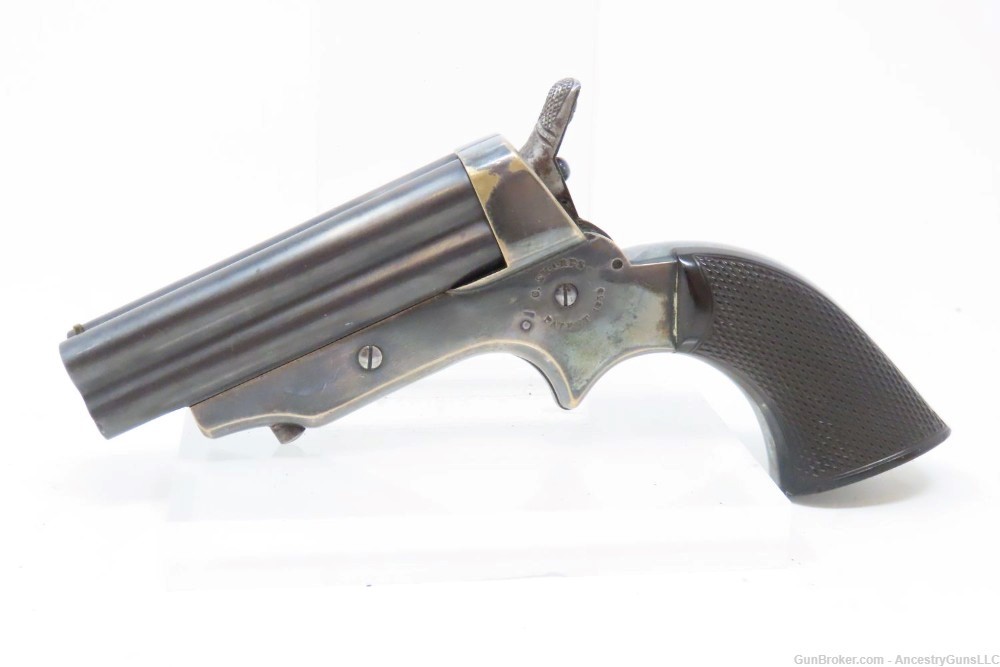 1860s Antique Christian SHARPS PEPPERBOX Pistol .22 Rimfire Philadelphia PA-img-1