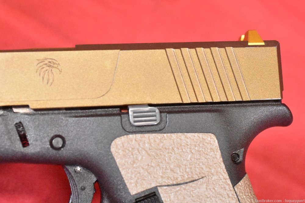 Glock 43X Rival Arms 4" Gold Threaded Live Free Armory LF43 Elite Slide 43X-img-10