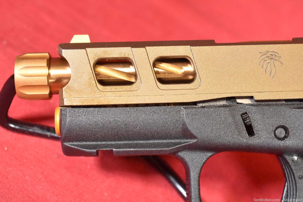 Glock 43X Rival Arms 4" Gold Threaded Live Free Armory LF43 Elite Slide 43X-img-9