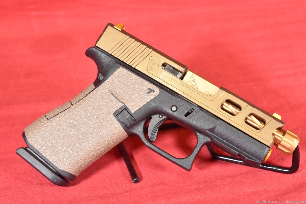 Glock 43X Rival Arms 4" Gold Threaded Live Free Armory LF43 Elite Slide 43X-img-5