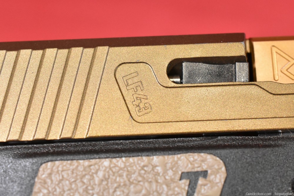 Glock 43X Rival Arms 4" Gold Threaded Live Free Armory LF43 Elite Slide 43X-img-24