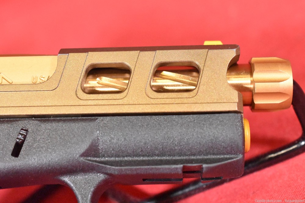 Glock 43X Rival Arms 4" Gold Threaded Live Free Armory LF43 Elite Slide 43X-img-6