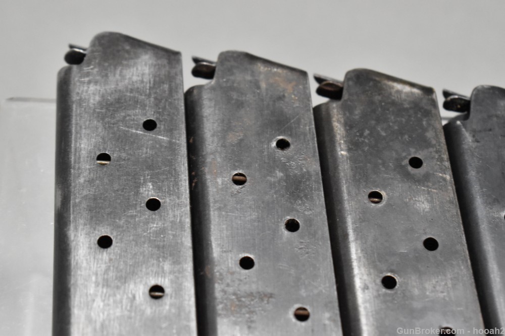 5 WWII Colt M1911 A1 Pistol Magazines Scovill "S" 45 ACP 7 Rd-img-8