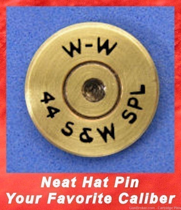 Winchester W-W   44 S&W SPL   Cartridge Hat Pin  Tie Tac  Ammo Bullet-img-0